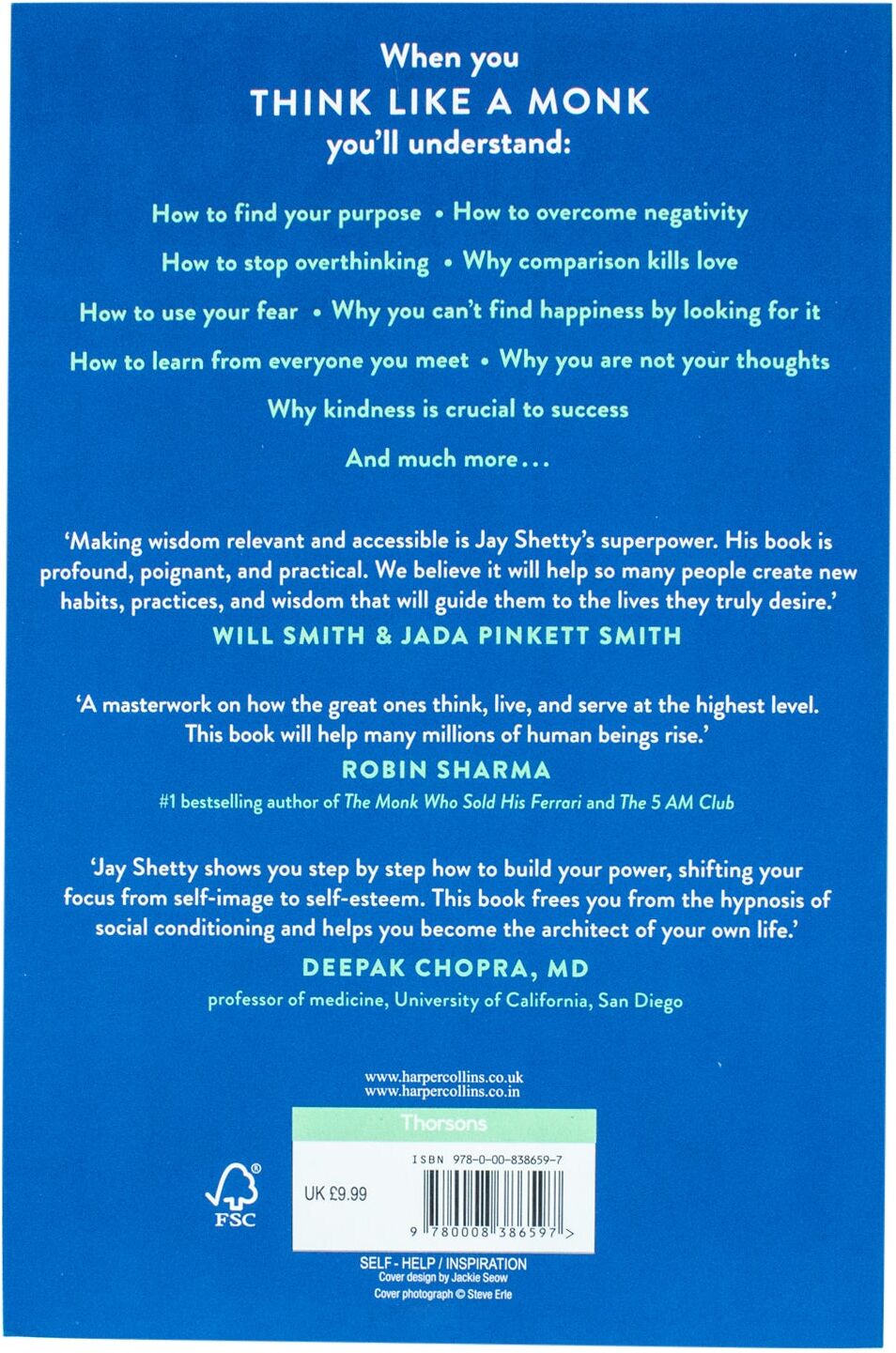 Thorsons Think Like a Monk: The secret of how to harness the power of positivity and be happy now by Jay Shetty