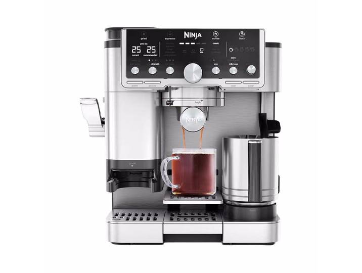 Ninja Luxe Café Premier Kaffeemaschine – Siebträgermaschine/Espressomaschine – schwarz / silber