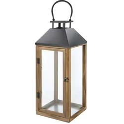 Laterne   ¦ holzfarben ¦ Metall,Stahl,Glas ¦ Maße (cm): B: 22,8 H: 57,8 T: 22.0