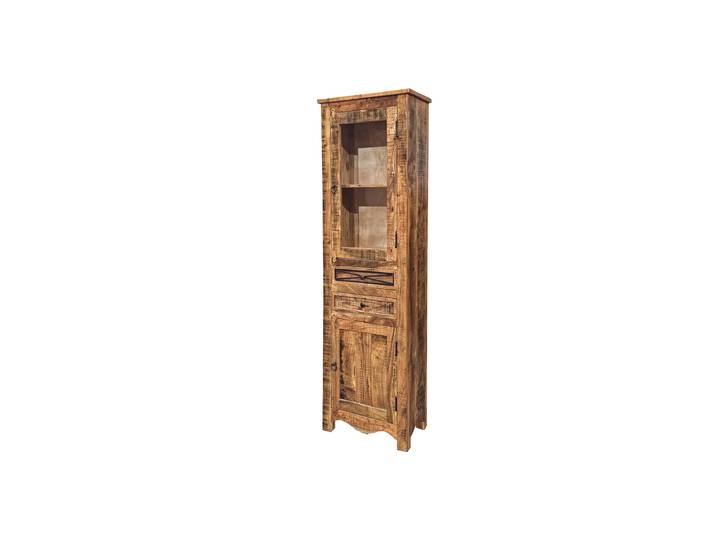 Vitrine mit Glastür Akazie massiv lackiert montiert 60 cm - ACANO