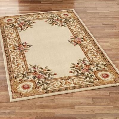 Momeni/Handmade "Harmony Border Rectangle Rug, 3'6"" x 5'6"", Ivory"