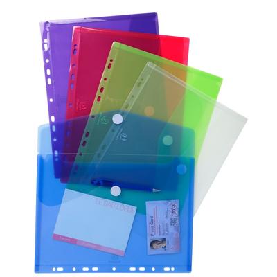 Exacompta Packung mit 5 Prospekttaschen, gelocht, aus PP, A4