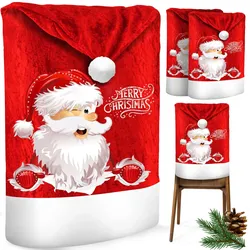 KESSER® Premium Weihnachtsstuhlüberzug Set Stuhlhussen für Weihnachten Nikolausmütze Stuhlbezug Husse Weihnachtsdeko für Stühle Überzieher - Stuhlabdeckung im weihnachtlichen Design