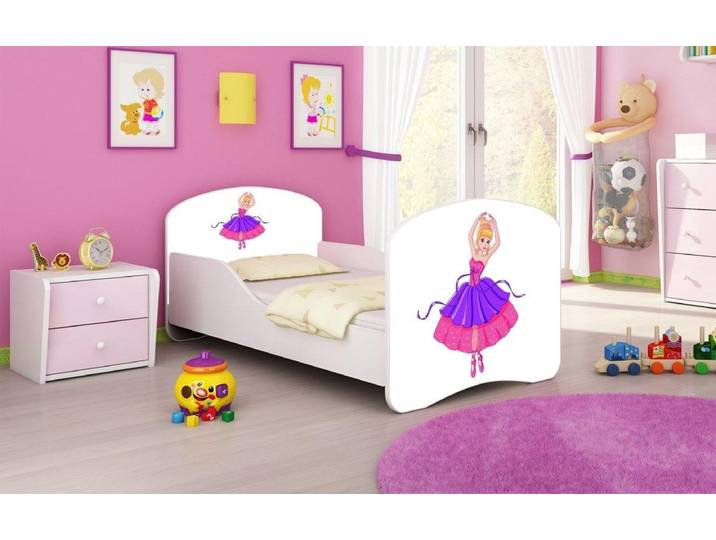 Kinderbett Milena mit verschiedenen Mustern - 160x80 - Princess - Luxusbetten24