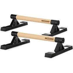 NEOLYMP Parallettes Holz Calisthenics Equipment - Liegestützgriffe, Größe 10 cm hoch in Braun Braun