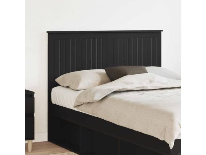 Modernes Kopfteil in Eiche schwarz 135 cm aus Holzwerkstoff, rechteckiges Design, einfache Reinigung mit einem trockenen Tuch, solide Rückenstütze, einfache Montage für zwei.