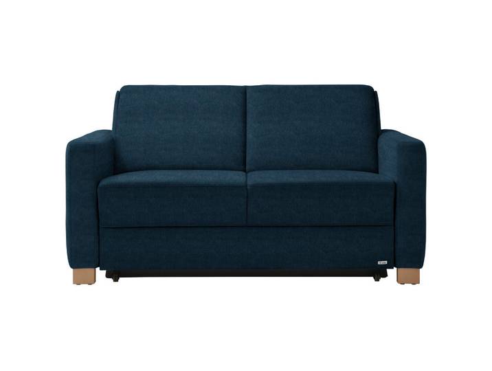 Sedda Schlafsofa, Dunkelblau, Holz, Eiche, Uni, 160x86x92 cm, Austria Gütezeichen, AZO-frei, Made in Austria, Stoffauswahl, Schlafen auf Sitzhöhe, Wohnzimmer, Sofas & Couches, Schlafsofas
