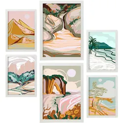 POSTER Set Mit 6 Komplexe Natur 2 A3 & A4 Weißer Rahmen