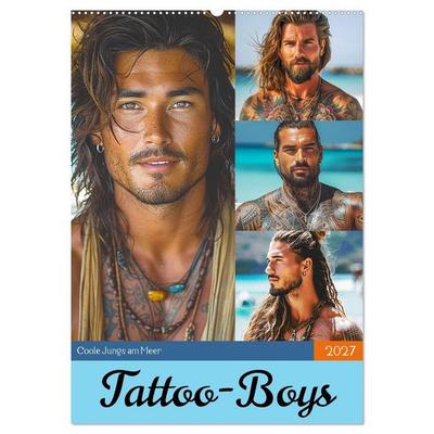 Tattoo-Boys. Coole Jungs am Meer (Wandkalender 2027 DIN A2 hoch), CALVENDO Monatskalender