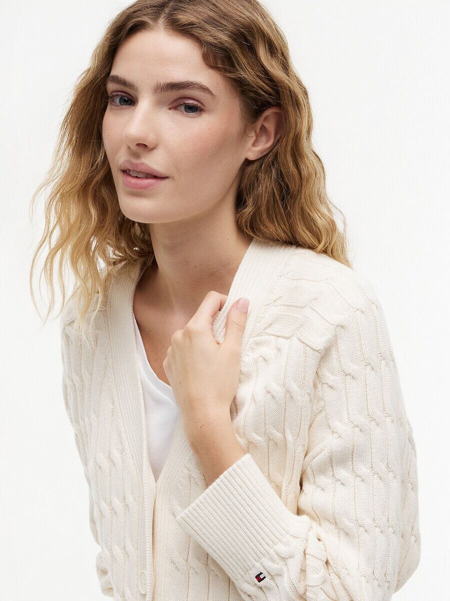 TOMMY HILFIGER Cardigan boutonné col V torsadé
