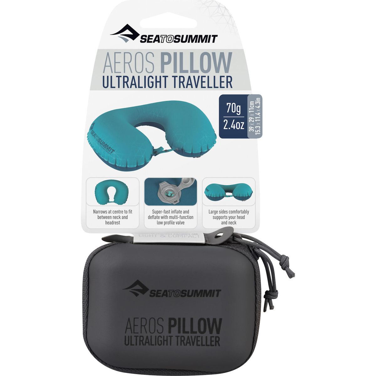 Sea to Summit Aeros Ultralight Traveller Neck Pillow grey APILULYHAGY