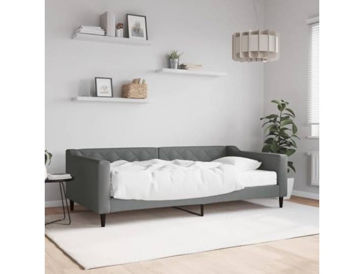RJPLMFV 2-in-1-Tagesbett mit Matratze, Schaumstoff, Dunkelgrau, 100 x 200 cm