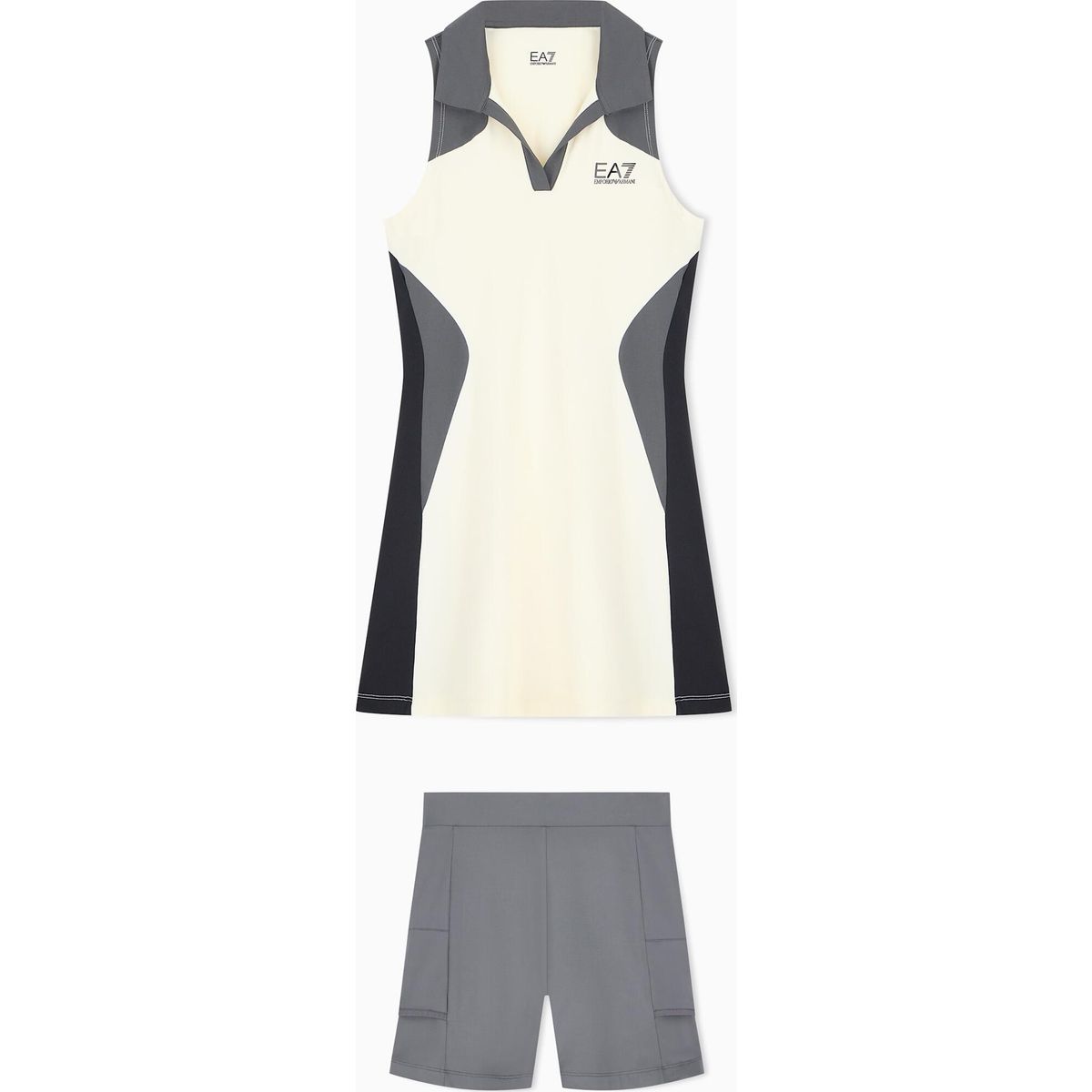 EA7 Tennis Pro Polo Piquet Dress black/butter/asphalt (MC576) S 7W001321 AF12117-MC576-S