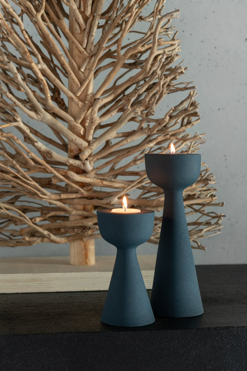 J-Line kaarshouder Cone aluminium blauw small