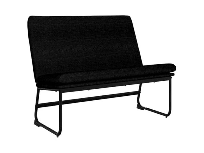 hliofuir Sitzbank Schwarz 100x75x76 cm Gepolsterte Bank mit Lehne Bequeme Polsterung fuer Wohnzimmer oder Schlafzimmer, kombiniert mit robuster Konstruktion aus Metall.