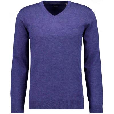 Rundhalspullover RAGMAN, Herren, Gr. 52, blau (blau, melange, 782), Strick, 100% Wolle, ohne Ausschnitt, Pullover Rundhalspullover