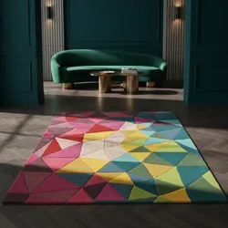 Wollteppich geometrisch Bunt 160 x 230 cm - DERWENT   Kadima Design