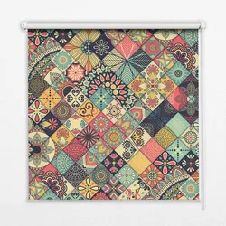 INNENROLLO - Fensterrollo - Rollo - 90x140 cm - Bunte Fliesen