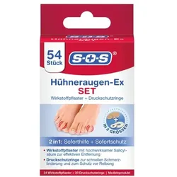 S.O.S. Wirkstoffpflaster & Druckschutzringe »Hühneraugen-Ex« Kombi-Set