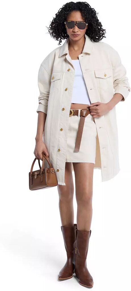 Michael Kors - Kurze Jeansjacke, für Damen, Ecru, Größe M/L