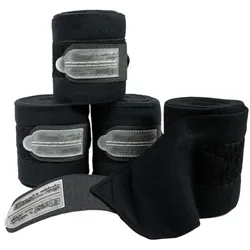 EQuest Fleece Bandage Act-Line für Pferde, 4er Set - Schwarz