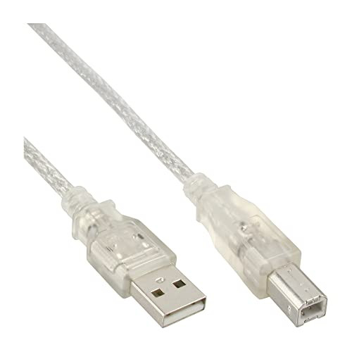InLine USB 2.0 Kabel A naar B, transparent, 3m