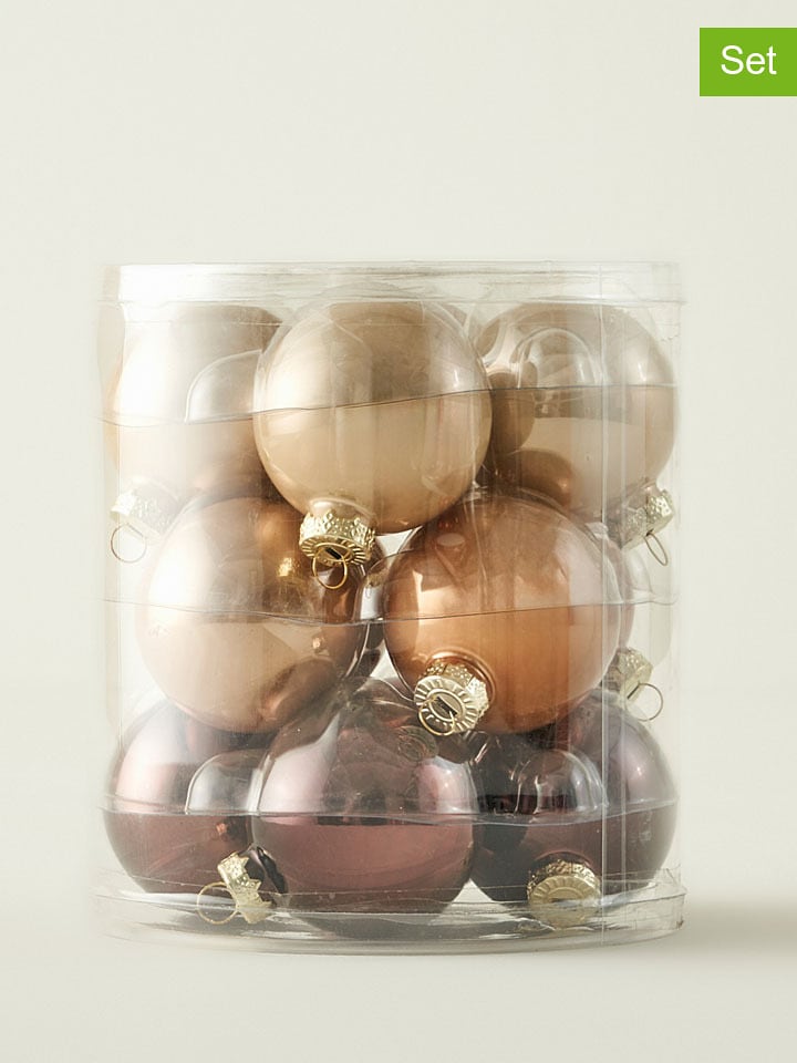 BELLA MAISON 12tlg. Weihnachtskugel-Set in Beige/ Braun - onesize