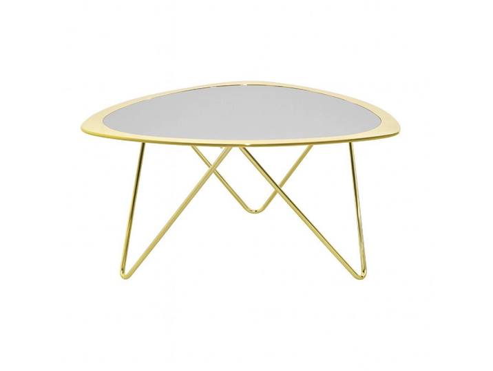 Mid.you Couchtisch, Gold, Metall, Glas, Uni, dreieckig, Rundrohr, 79x40x79 cm, einfacher Aufbau, Wohnzimmer, Wohnzimmertische, Couchtische