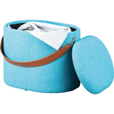 Hocker INTER LINK "Dilia Stauraumhocker, Sitzhocker, Pouf, moderne Trendfarben", blau, B:42cm H:36cm T:30cm, Hocker, Hocker, Mit Stauraum & abnehmbarem Deckel, 100% Polyester, BxTxH: 42x30x36 cm