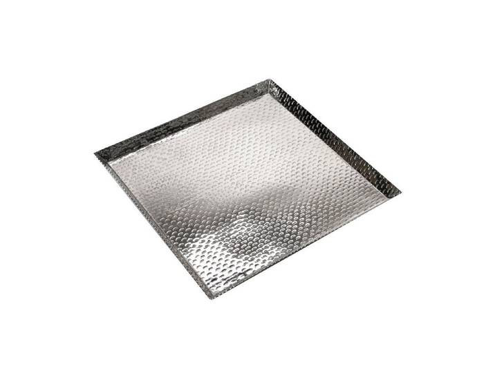 Brillibrum Tablett Tablett gehämmert Aluminium Halbmond Serviertablett Dekotablett