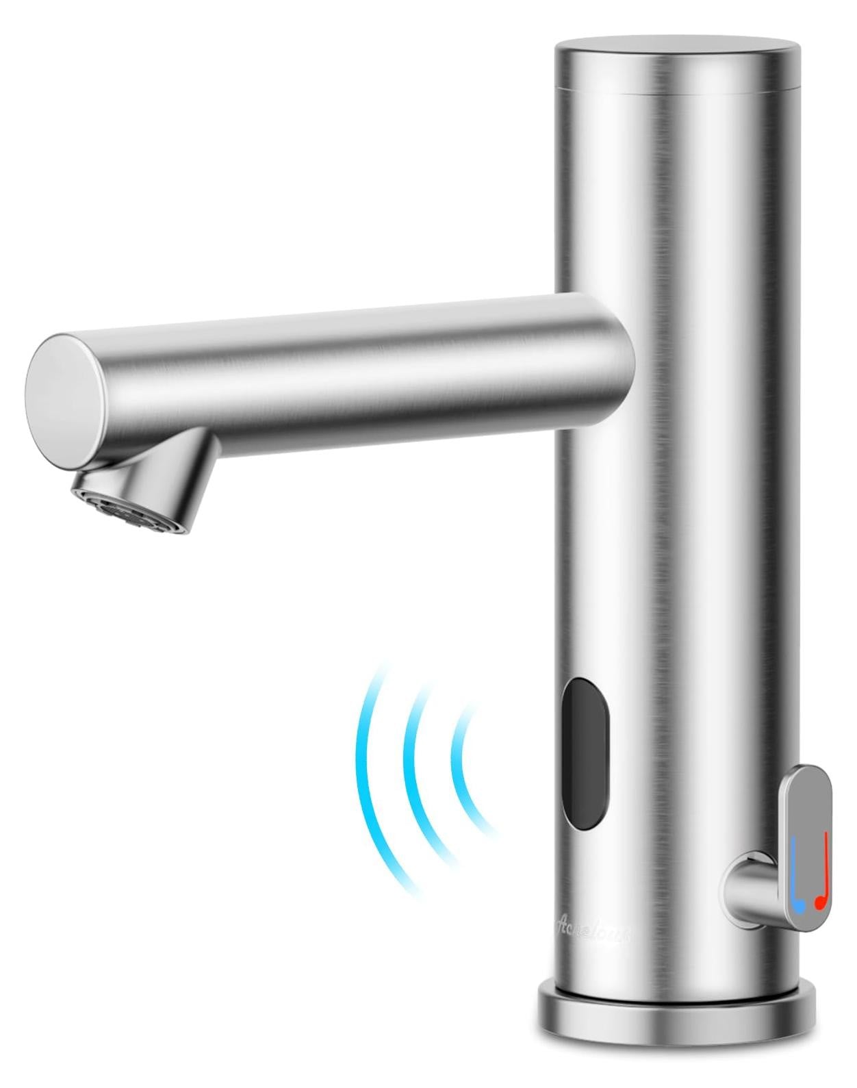 Dripio Contactloze wastafelkraan met infraroodsensor en waterbesparende functie, roestvrij staal