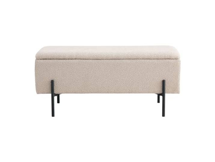 möbelando Truhenbank >Watford< in Beige, Stoff - 95x46x36,5cm (BxHxT)
