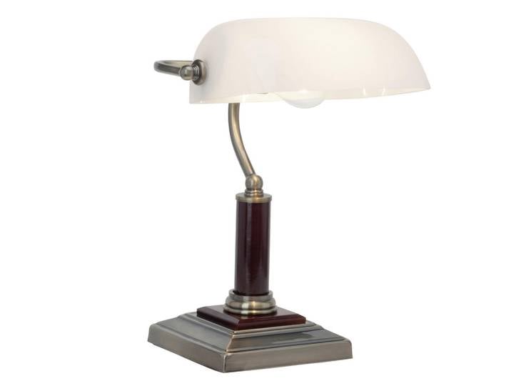 Brilliant Schreibtischleuchte, Messingfarben, Holz, Metall, 24x33.5x26 cm, drehbar, LED-Leuchtmittel austauschbar, Lampen & Leuchten, Innenbeleuchtung, Tischlampen, Schreibtischlampen