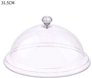 Uplift Picks Acrylic Cake Display Stand With Cover Food Dome Dessert Plate 31.5 Cm