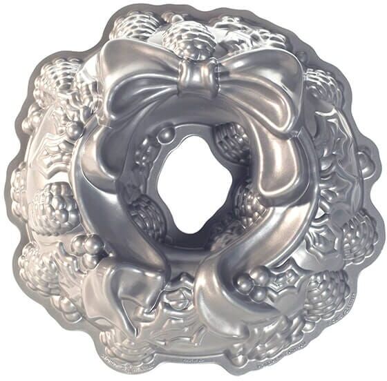 Nordic Ware Silver Holiday Wreath Bundt Pan