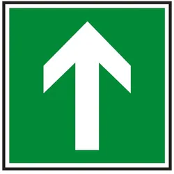 Evakuierungsschild „Richtung Fluchtweg“ – 150×150 mm, photolumineszierend