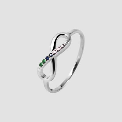 Fingerring ADELIA´S "Damen Ring Unendlichkeitszeichen aus 925 Silber mit Zirkonia" Gr. 56, bunt (silber), Fingerringe, Damen, 56, Silber 925 (Sterlingsilber), Fingerring