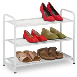 Relaxdays Weißes Schuhregal Metall Weiß