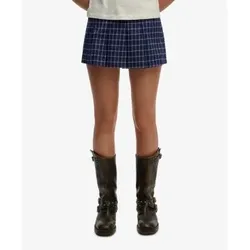 Superdry für Damen. W7210419A Marineblauer Plissee-Hosenrock (XS), Lässig, Polyester