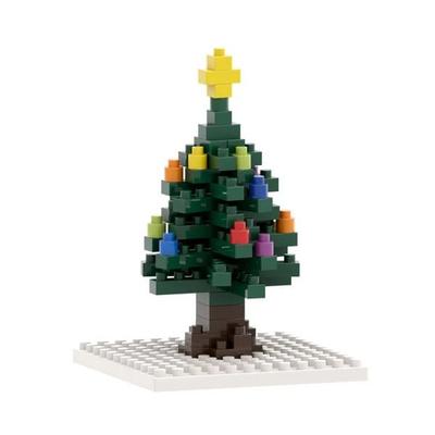 BRIXIES 220014 - Postkarte Weihnachtsbaum mit 3D Konstruktionsbausatz aus Ministeinen, 72 Teile