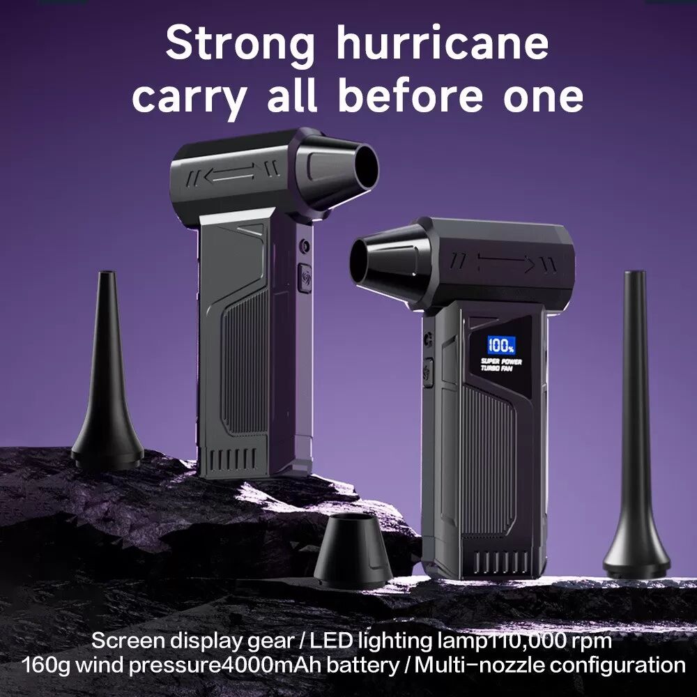 INF Handstaubsauger mit LED-Display & einstellbarer Windgeschwindigkeit Schwarz