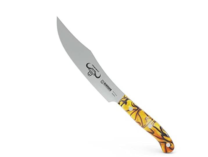 GIESSER seit 1776 - Made in Germany - Zubereitungsmesser 16 cm Spicy Orange, PremiumCut Veggie No 1, Küchenmesser, Acryl, rot, rostfrei, deutsches Grillmesser scharf