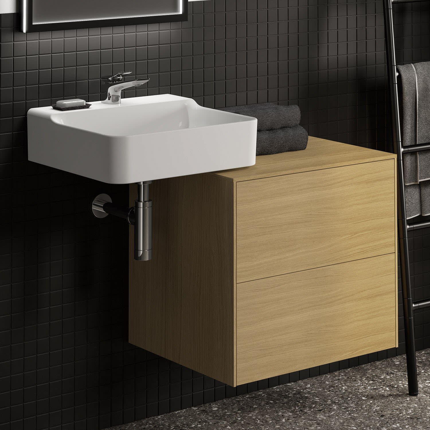 Ideal Standard Waschtischunterschrank 60,2 cm, ohne Ausschnitt, 2 Auszüge