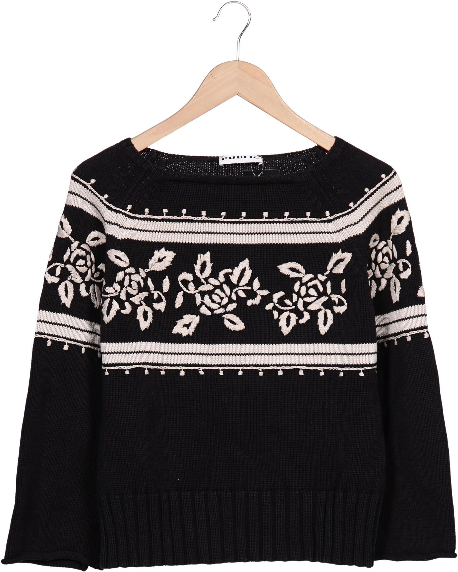 Public Damen Pullover, Mehrfarbig, Gr. EU 44, Baumwolle - Second Hand