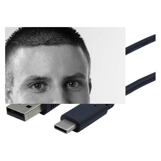 Exertis Connect USB 2.0 Ladekabel, USB St. A / USB Typ-C St., schwarz, 2,0 m (2 m, USB 2.0, 60 W) (643718)