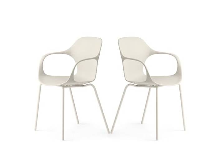 Connubia 2 Stühle OPS! Metallgestell Hanf matt Sitz aus recyceltem Polypropylen 100% Hanf matt