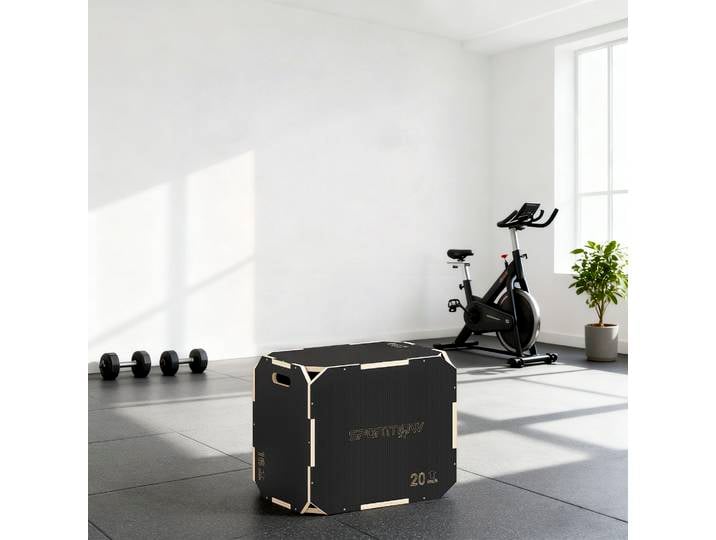 SPORTNOW Plyo Box Bois 3 en 1 Antidérapante 61/51/40,5 cm