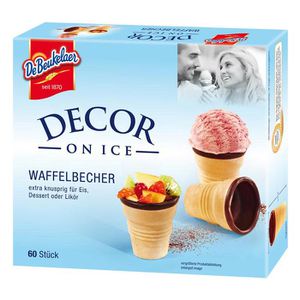 De-Beukelaer Decor on Ice, 60 Waffelbecher mit kakaohaltige Glasur