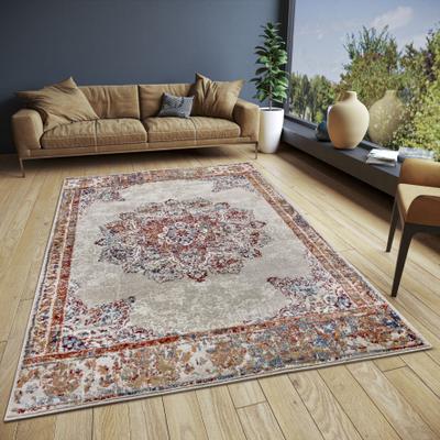 Teppich HANSE HOME "Maderno", beige (creme), B:57cm H:8mm L:90cm, Jute, Polyester, Polypropylen (PP), Teppiche, Teppich, Läufer, Orientalisch, Kurzflor, Wohnzimmer, Schlafzimmer, Esszimmer