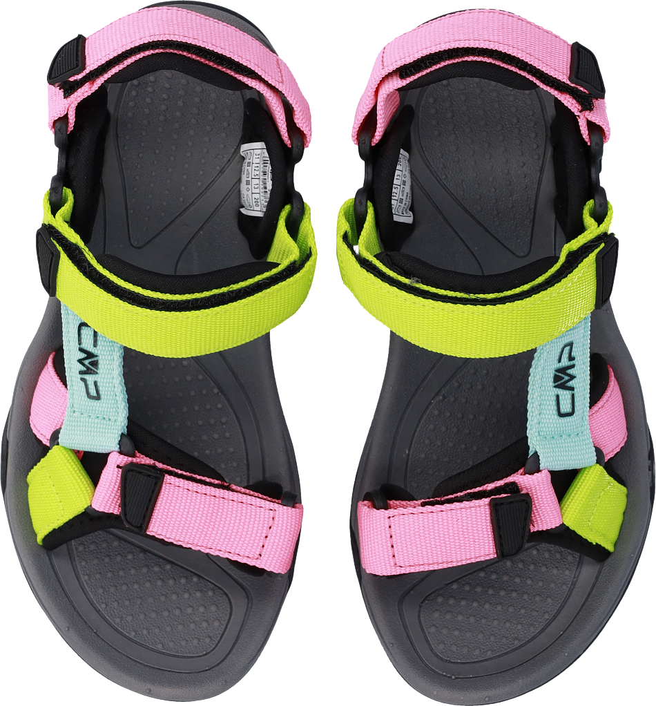 Sandale CMP "KIDS HAMAL HIKING SANDALS", Mädchen, Gr. 37, Synthetik, bunt (lagoon, pink fluo, acido), Schuhe Sandale lagoon, pink fluo, acido 37, Synthetik